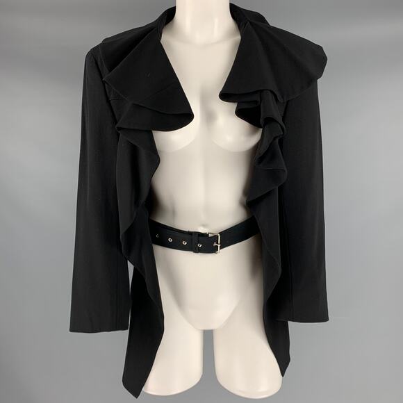 COMME des GARCONS Size S Black Wool Open Front Jacket - Picture 1 of 7